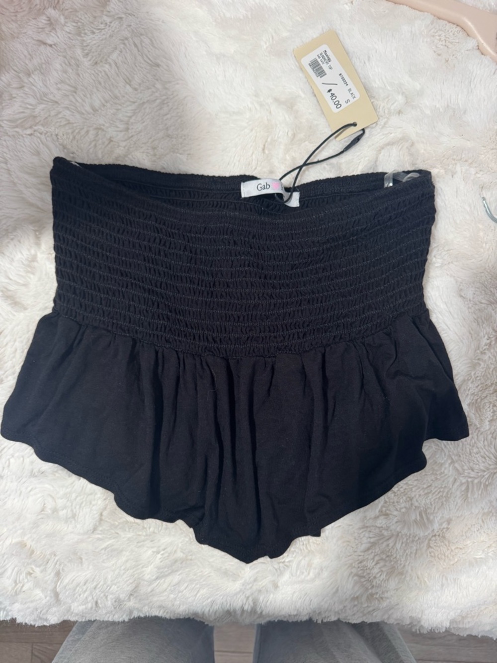 Black Smocked Ruffle Women’s Shorts